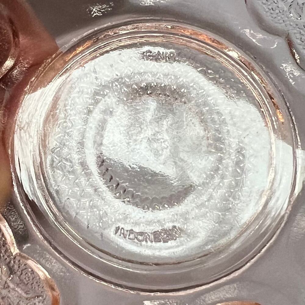 Vintage Pink Glass Heart Motif Embossed Sugar, Candy, Trinket Dish with Lid - Picture 11 of 13